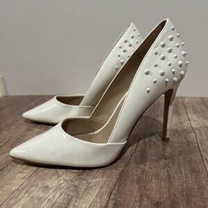 No. 6 White Studded Heels